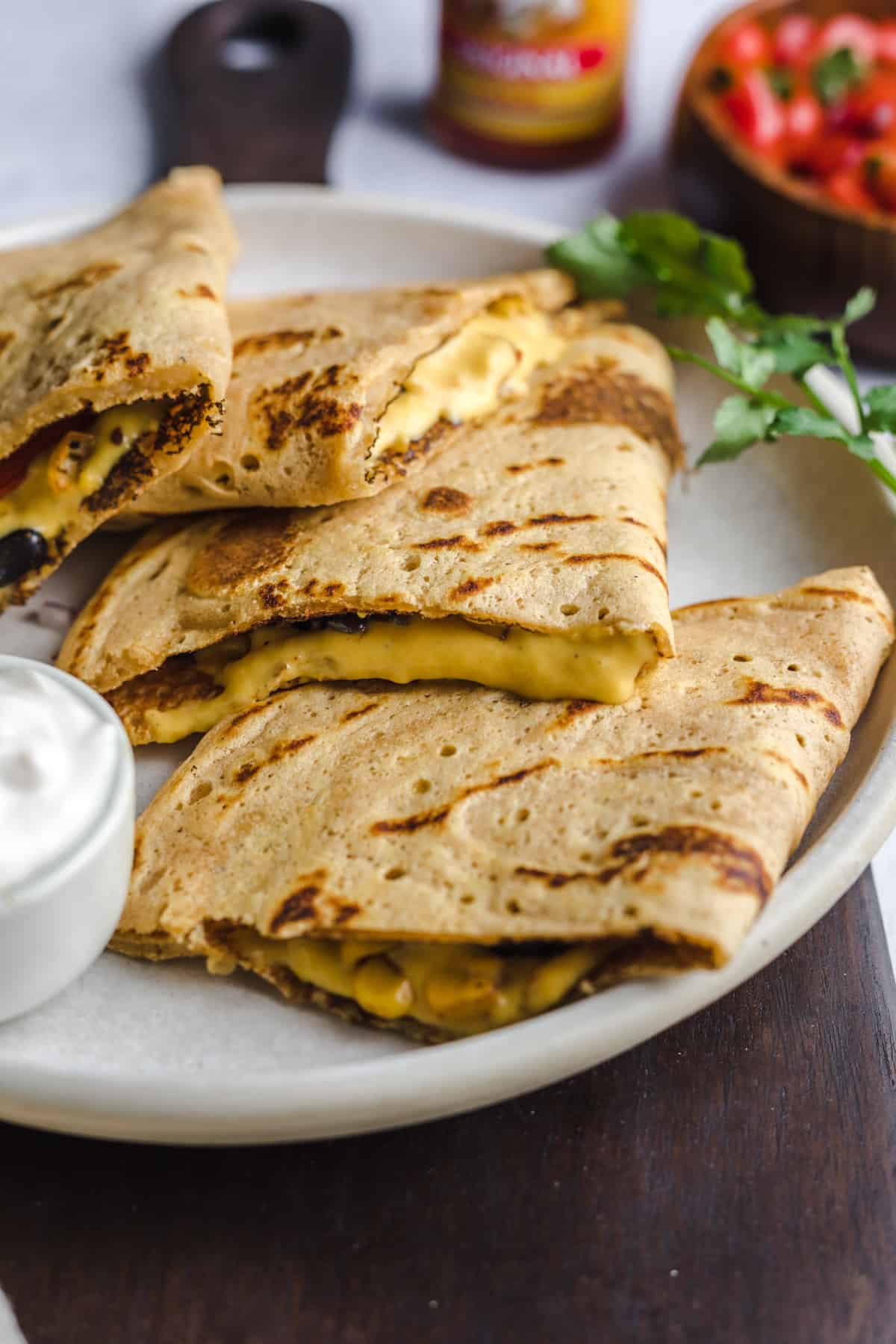 vegan low-carb quesadillas oil-free
