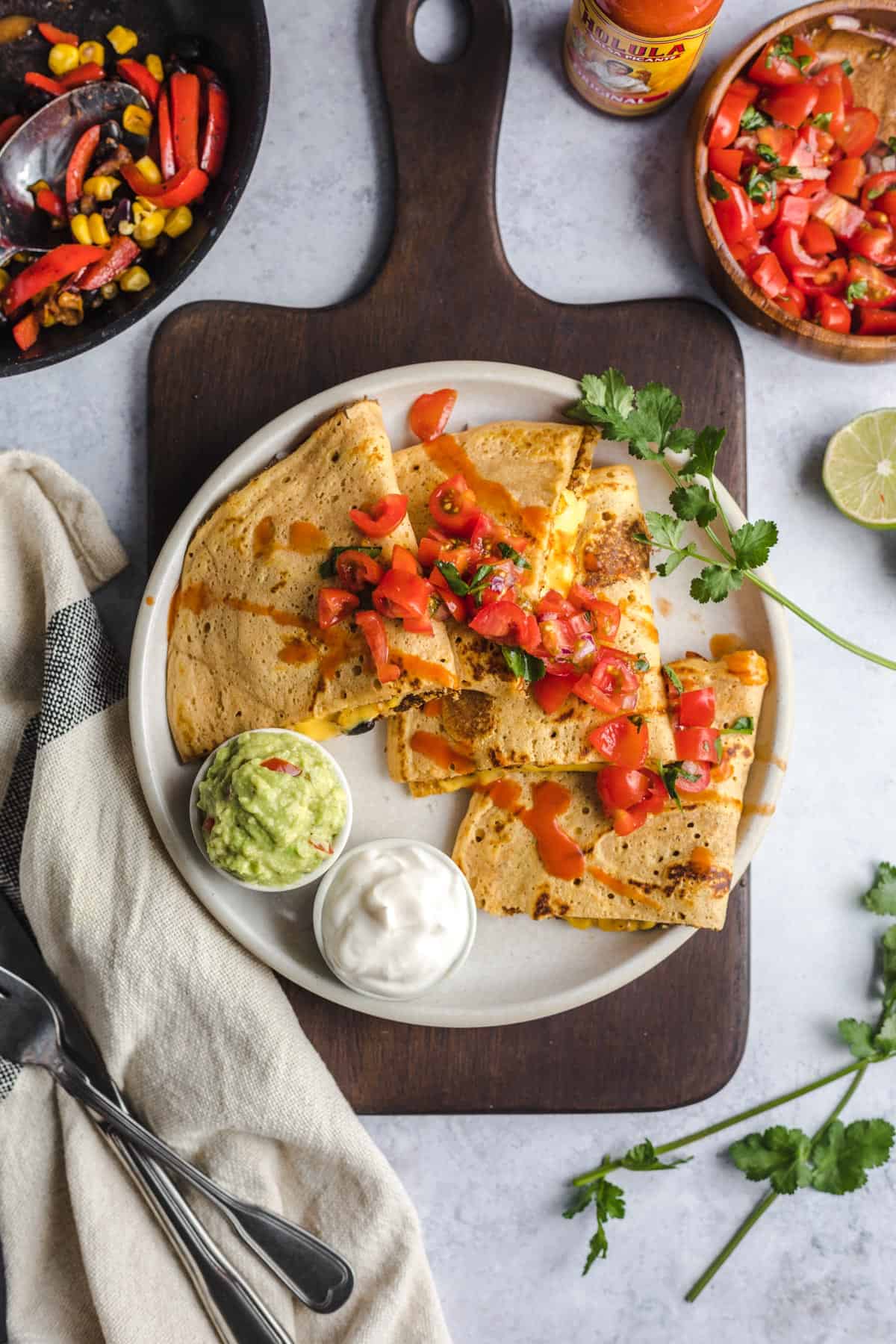 vegan low-carb quesadillas oil-free