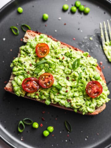 Creamy Vegan Pea Toast with Tahini