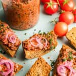 homemade lentil spread with beluga lentils