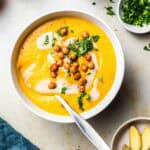 vegan ginger carrot and apple soup