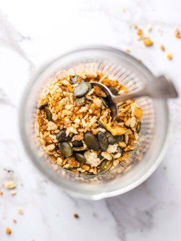 homemade crunchy salad topper with nuts and seeds