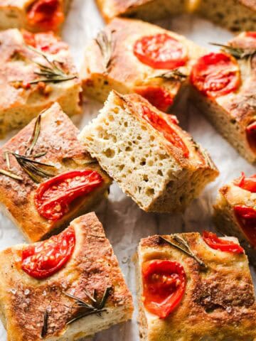 no flour focaccia made from quinoa