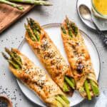 egg-free and gluten-free asparagus parcels with rice paper