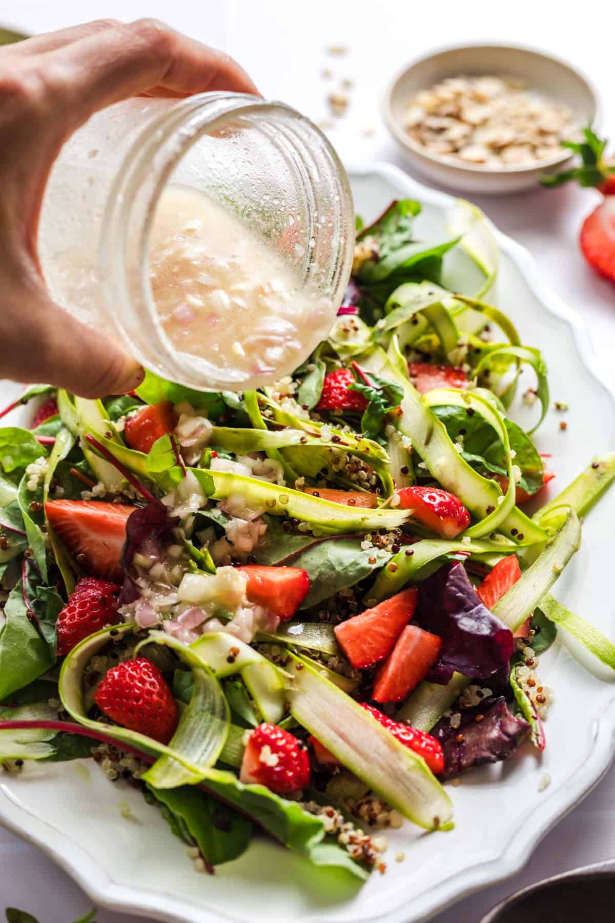 Shallot vinaigrette for the strawberry asparagus salad