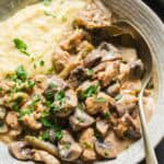 vegan beef stroganoff