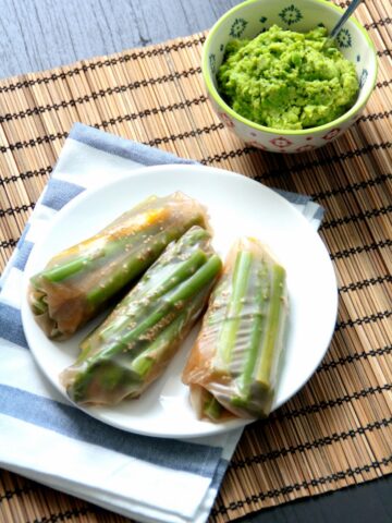 sommerrollen mit spargel