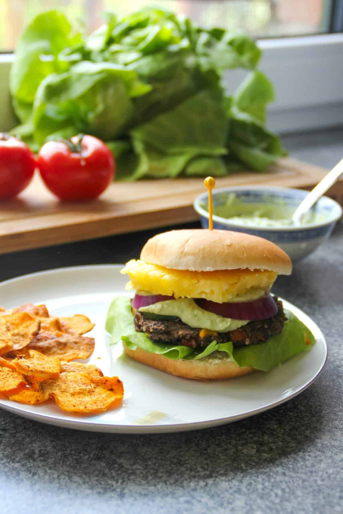 veganer bohnen burger