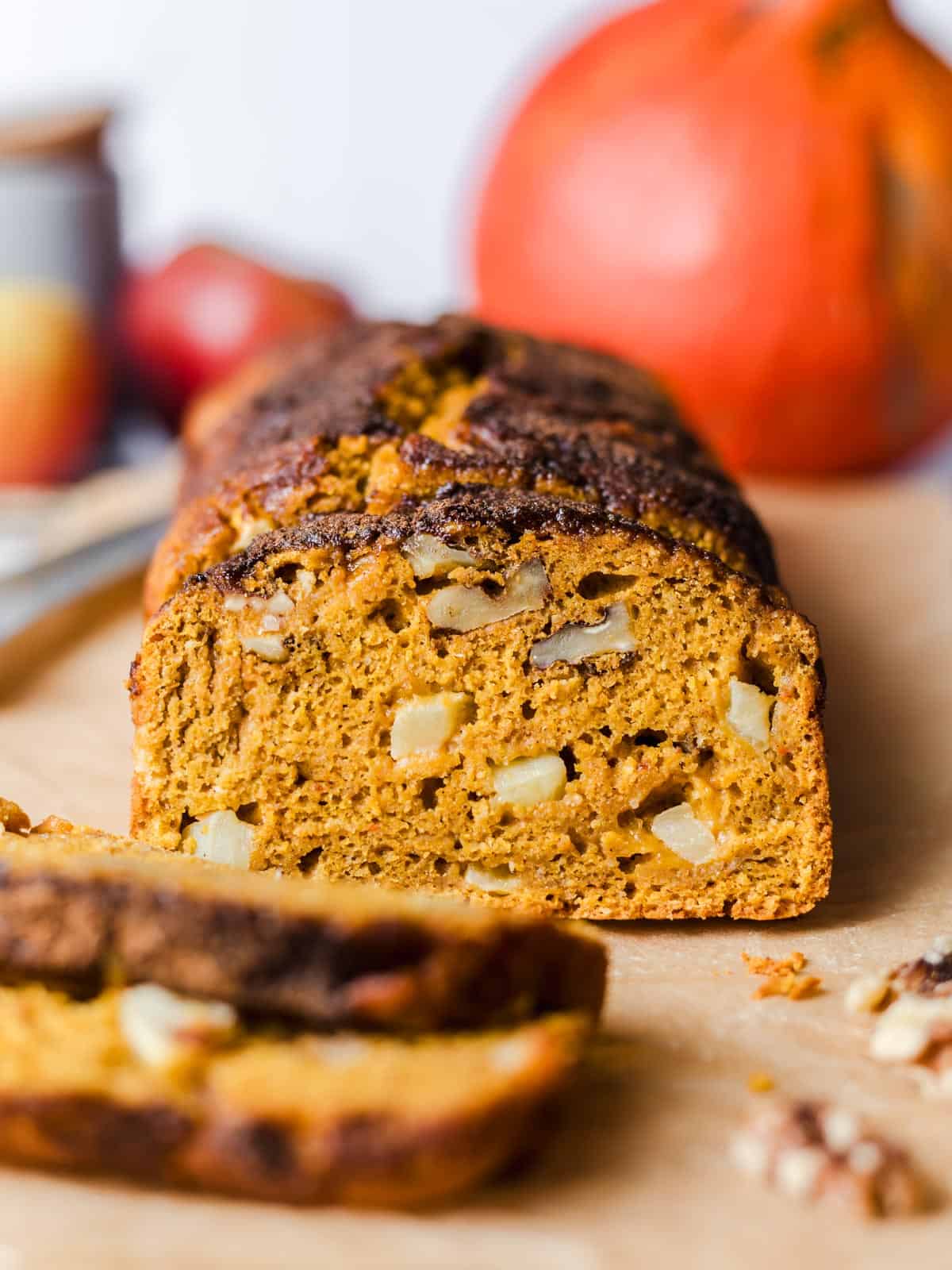 veganer apfel kürbis kuchen