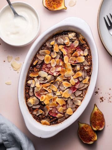 schoko baked oatmeal vegan mit feigen
