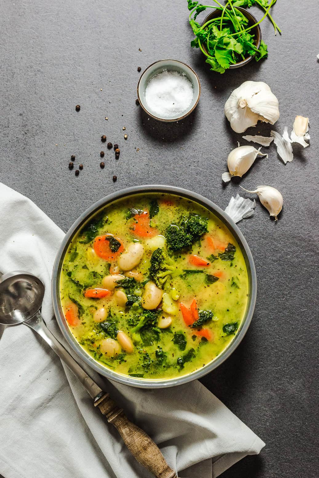 Würzige Gemüse-Bohnen Suppe #vegan#gesund#Suppe