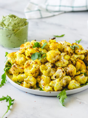 Gerösteter Blumenkohl mit Bärlauch Sauce #vegan#gesund#lowcarb