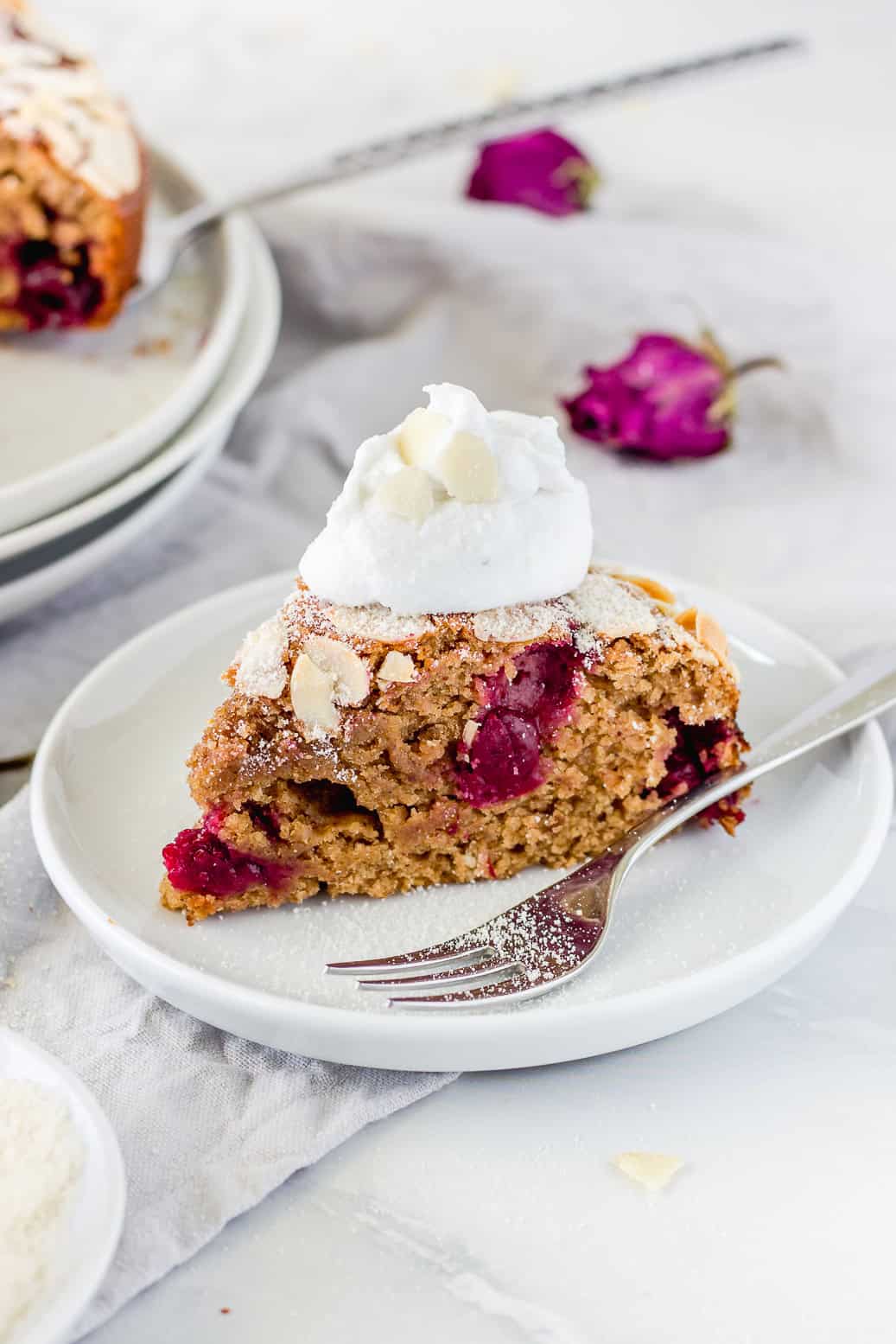 Veganer Kirsch-Mandelkuchen #vegan#Backen#Kuchen#Kirschen
