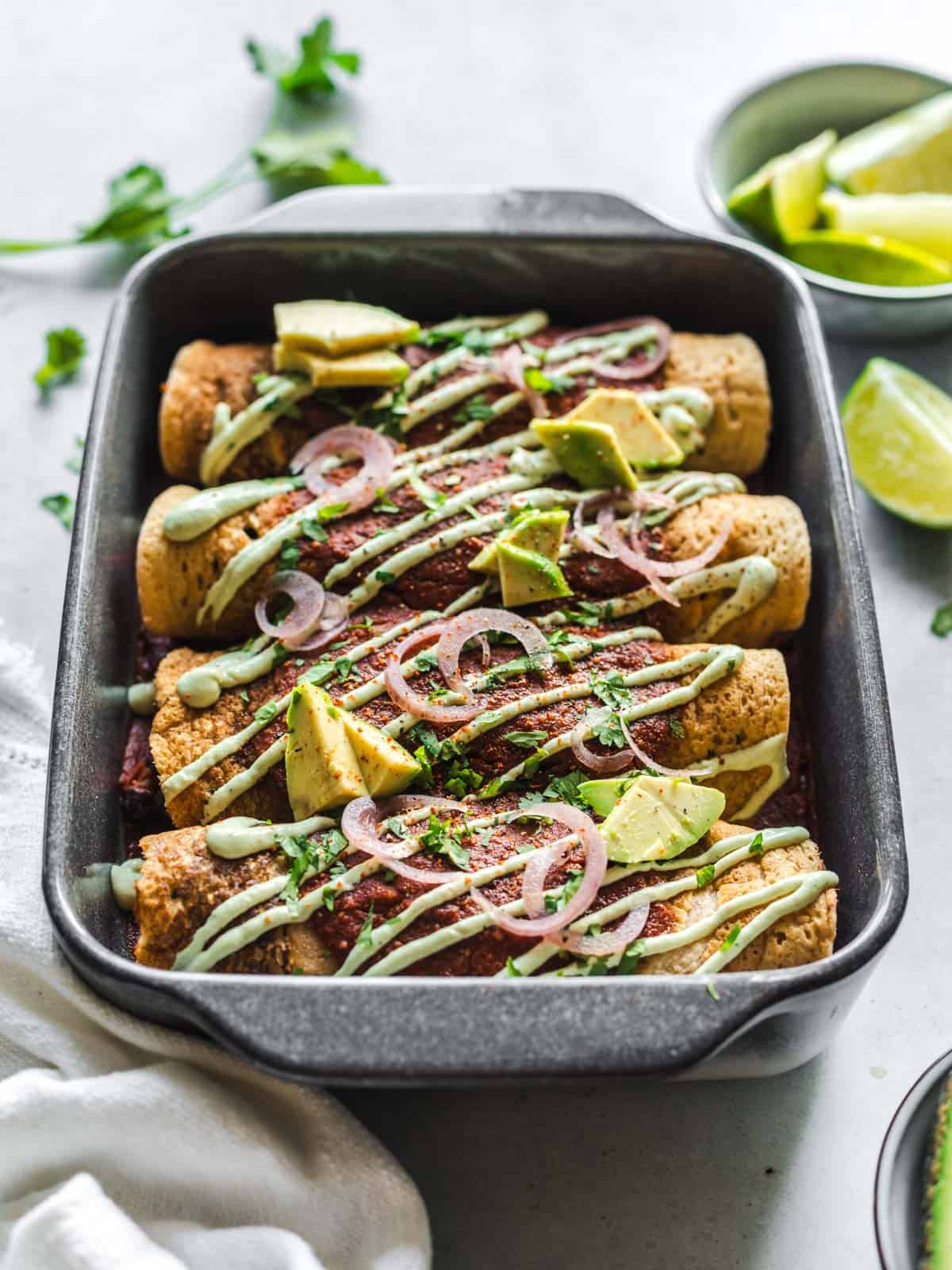 enchiladas mit bohnen füllung