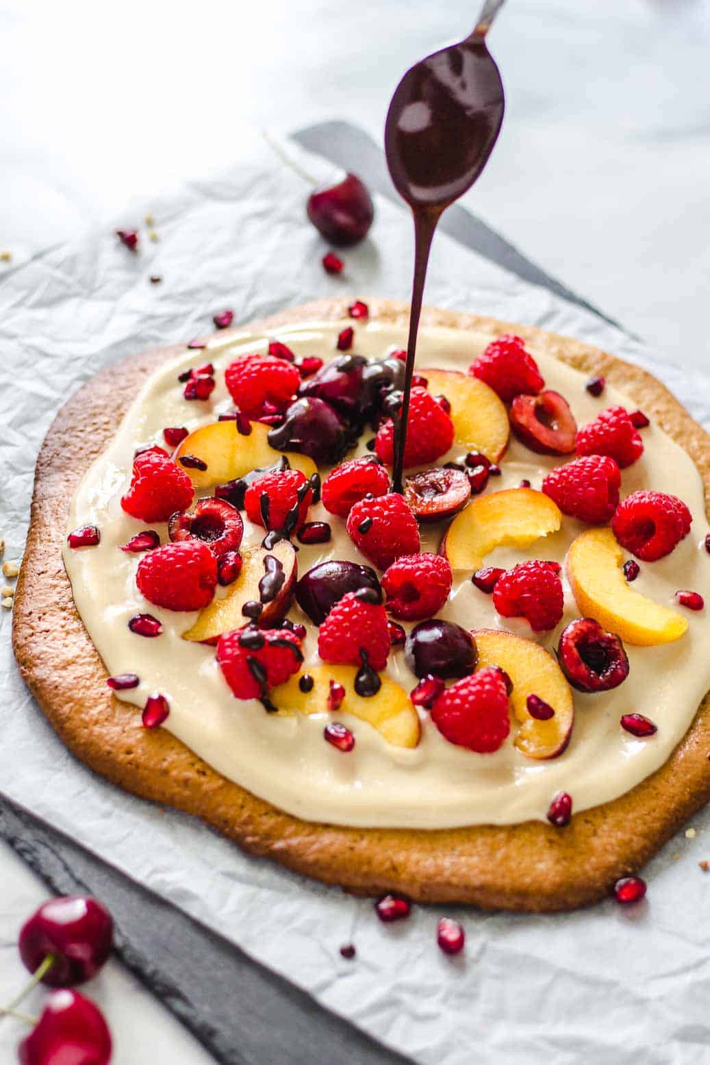 Fruchtige Vegane Cookie Pizza #vegan #Pizza