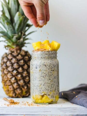 Vegane Pina Colada Overnight Oats #vegan #Frühstück #gesund