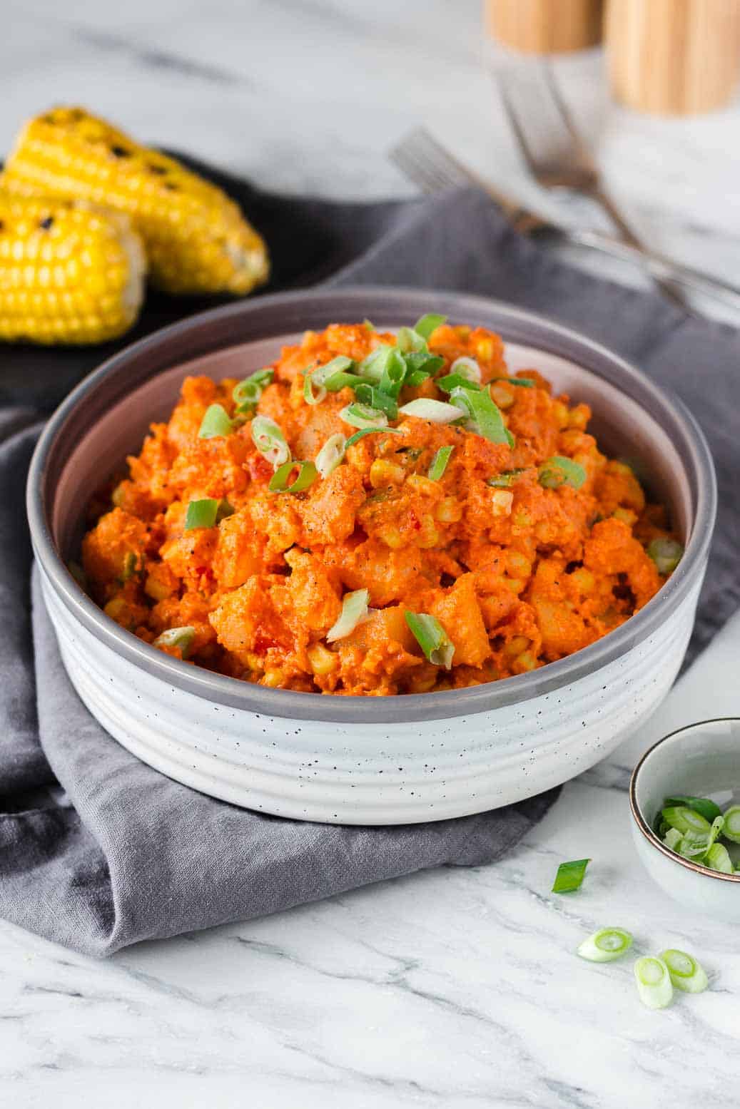 Veganer Kartoffelsalat mit Romesco-Sauce #vegan #Kartoffel #glutenfrei