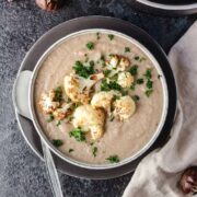 Vegane Blumenkohl-Maronen Suppe #vegan #Suppe #Maronen