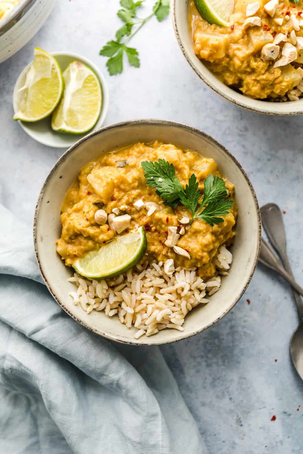 Veganes Linsen Dhal mit Kohlrabi