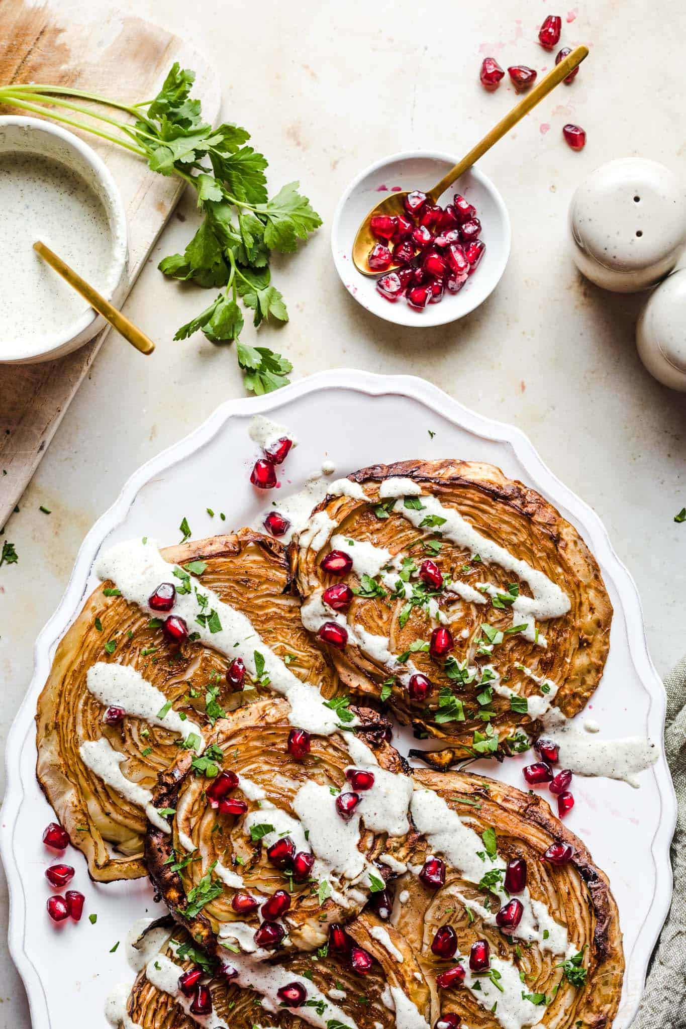gebackener Weißkohl-vegan ölfrei