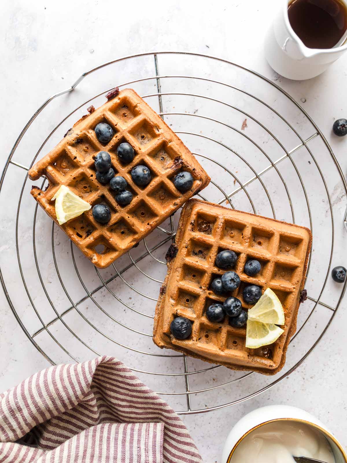 vegane heidelbeer waffeln