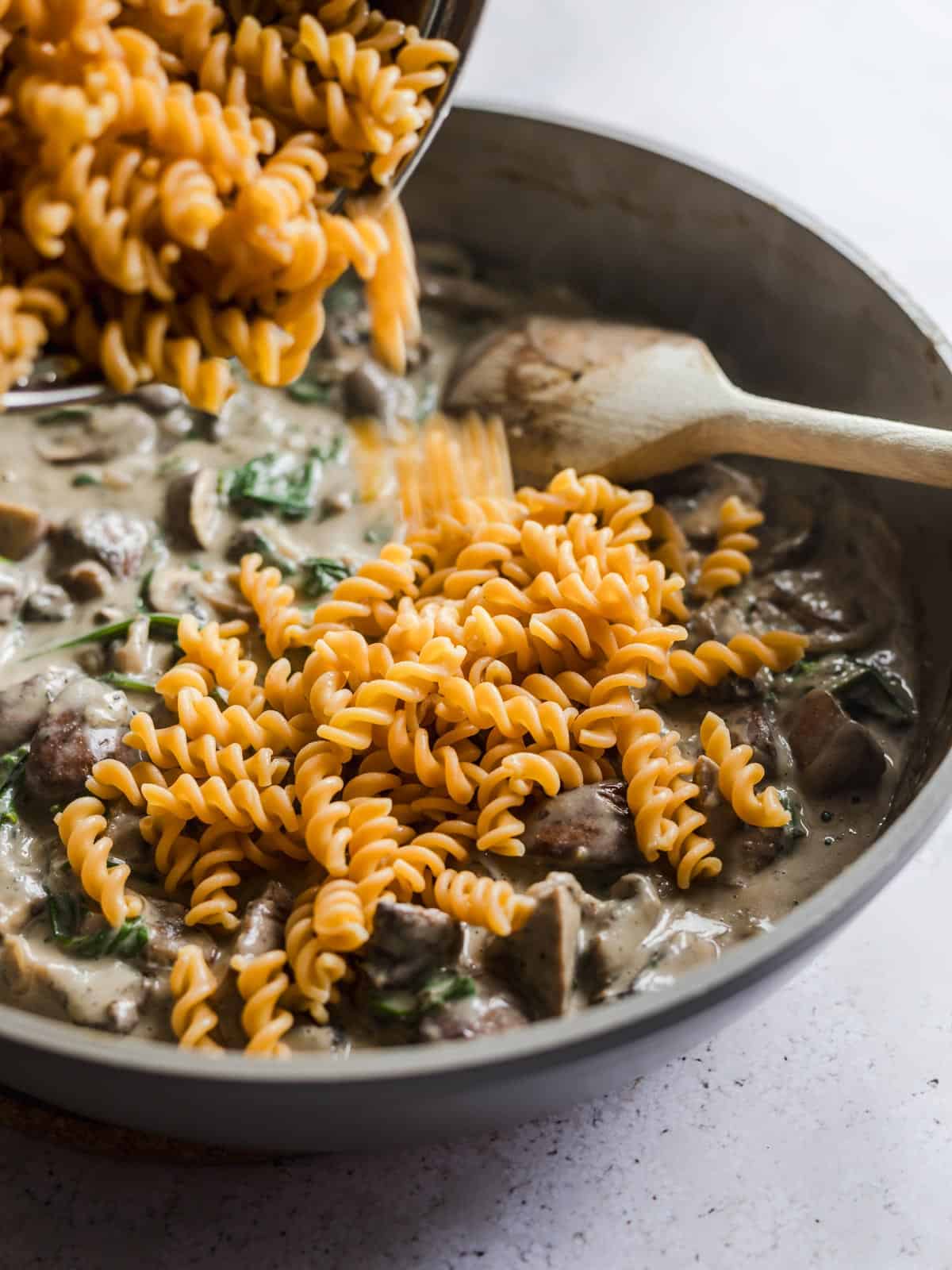 Pilz-Spinat Pasta vegan