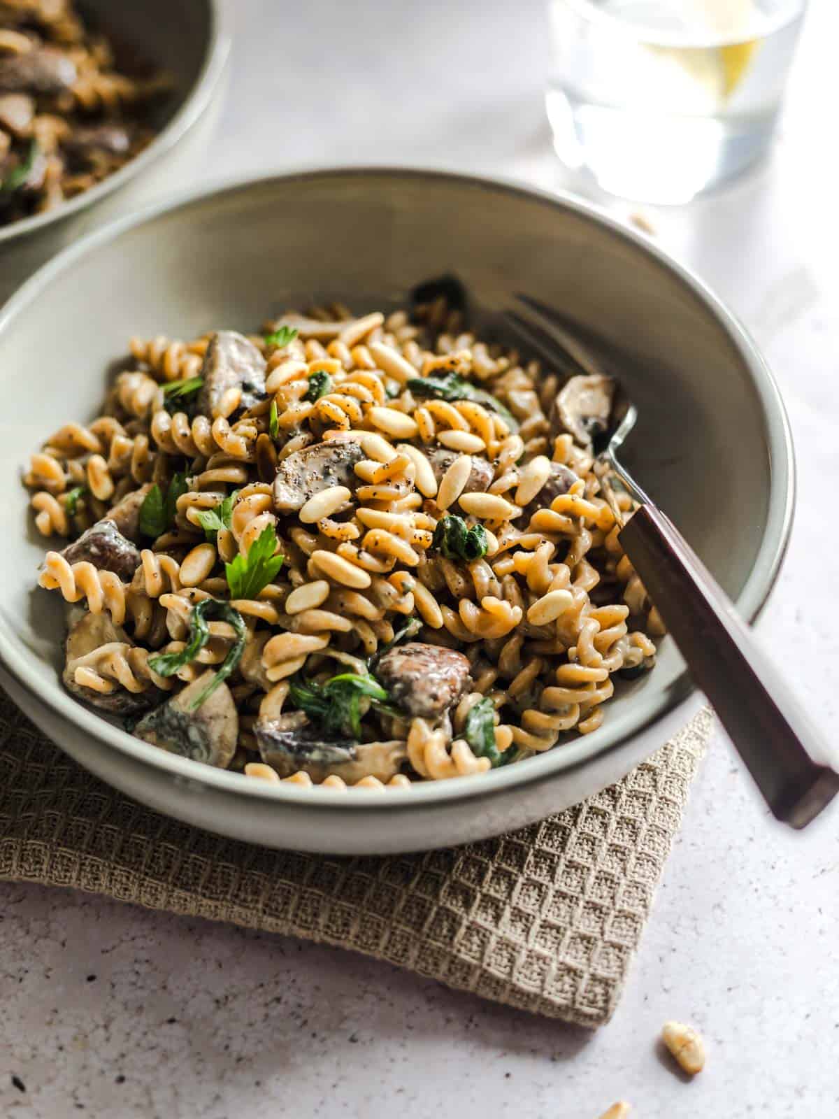 cremige pilzsauce mit pasta