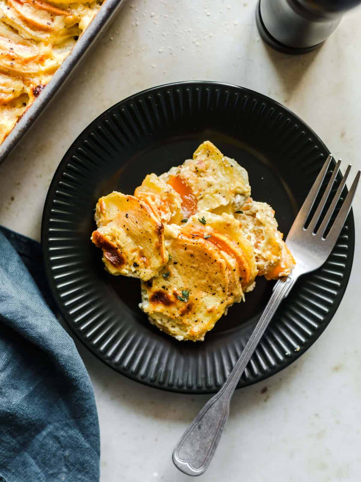 veganes süßkartoffel gratin