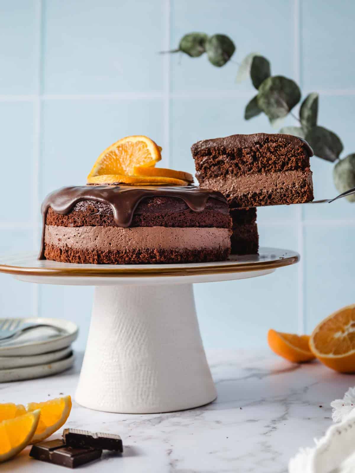 gesunder schoko kuchen mit orange