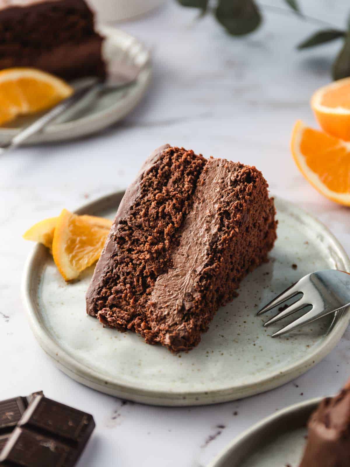 schoko-orangen mousse kuchen vegan