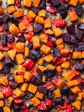 ofengemüse mit rote bete und kürbis