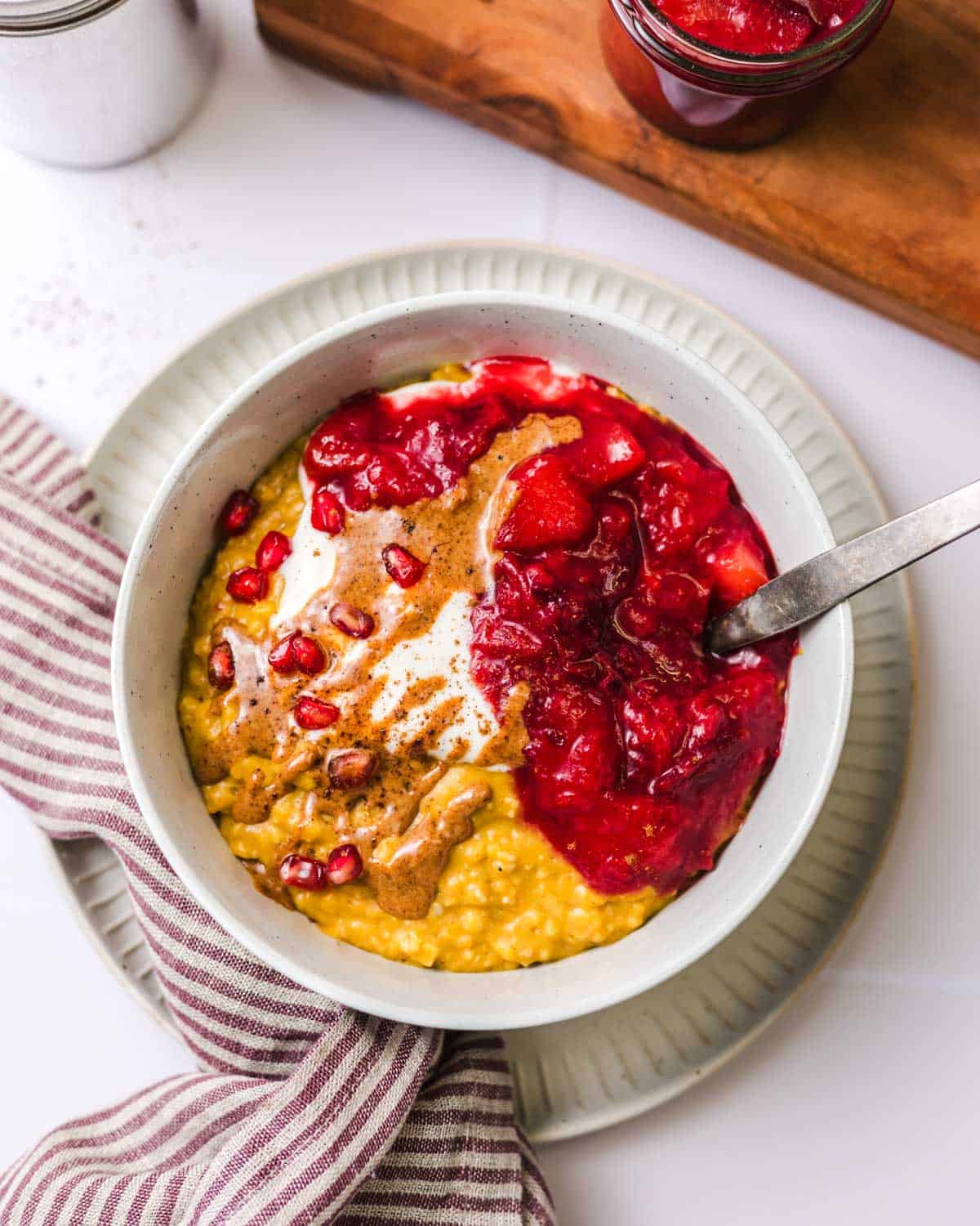 pmpkin pie oatmeal mit pflaumen