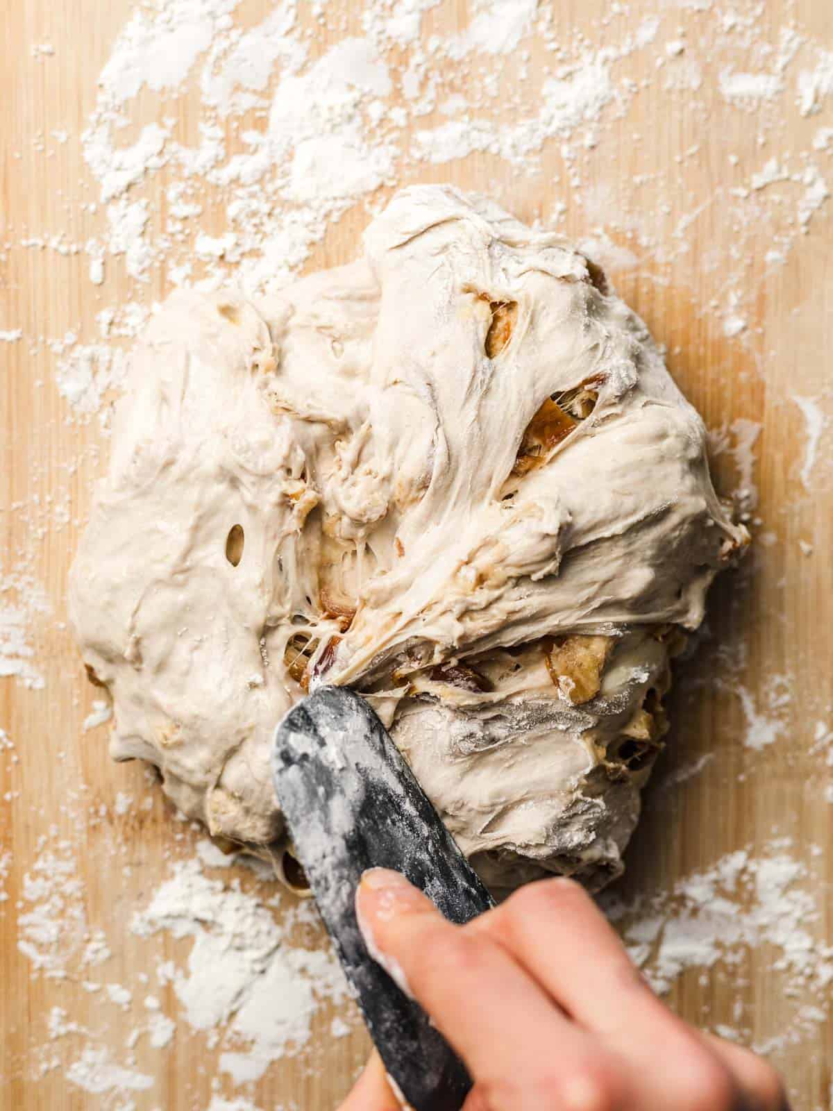 hefeteig dehnen und falten