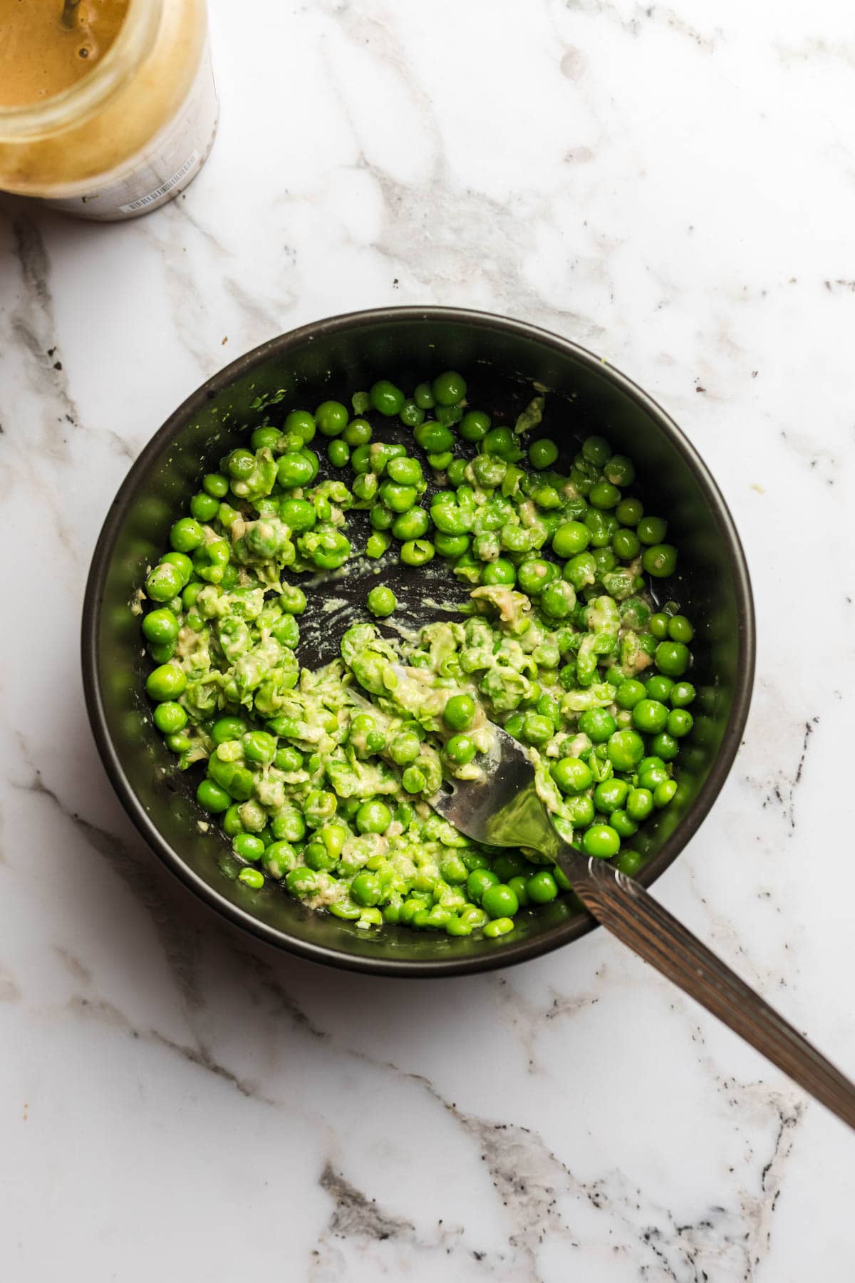 mashed peas plus tahin