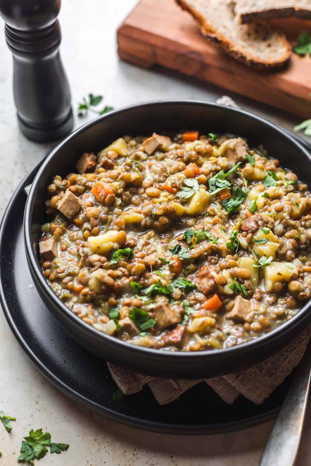 einfacher linseneintopf vegetarisch