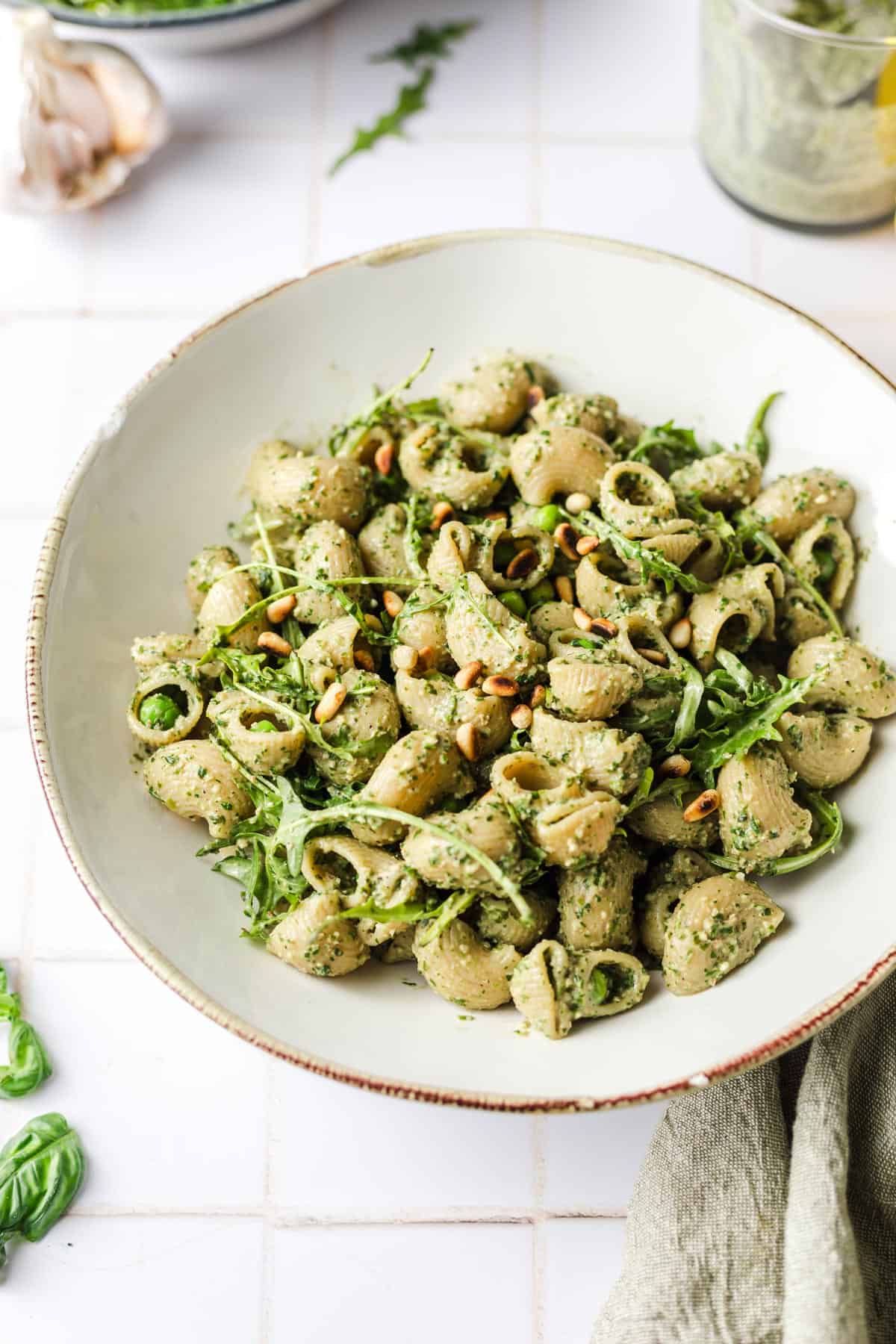 rucola pesto pasta vegan ölfrei