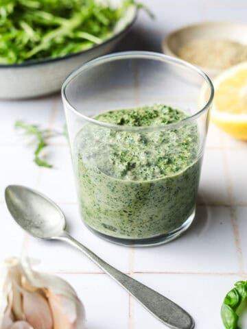 veganes rucola basilikum pesto ohne öl