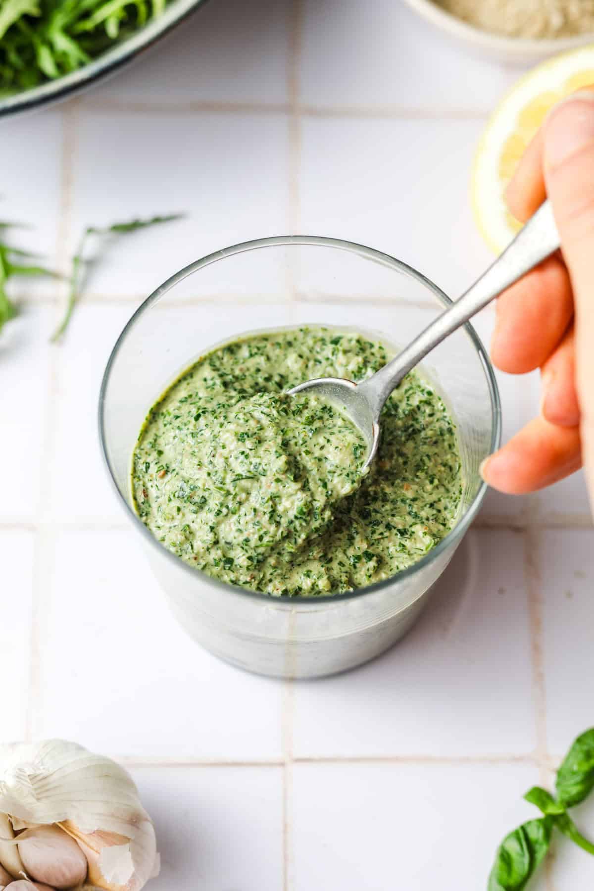ölfreies veganes pesto selber machen