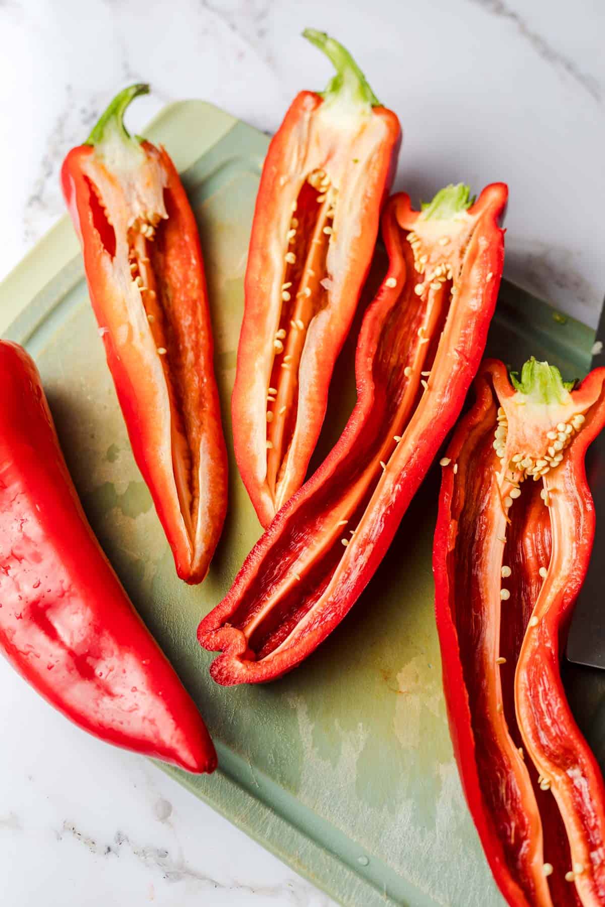 spitzpaprika entkernen für gefüllte paprika