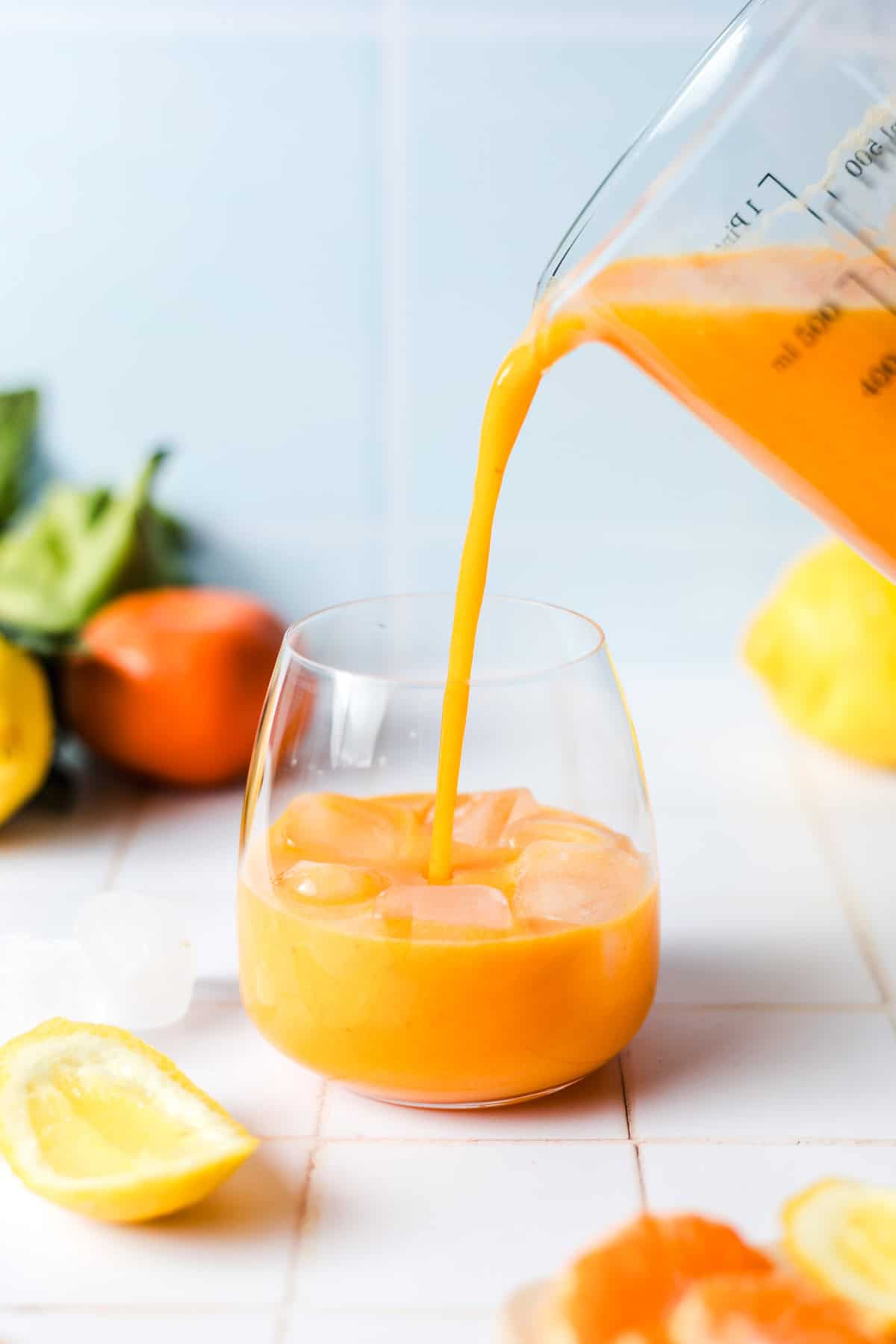 selbstgemachter mandarinen smoothie vegan