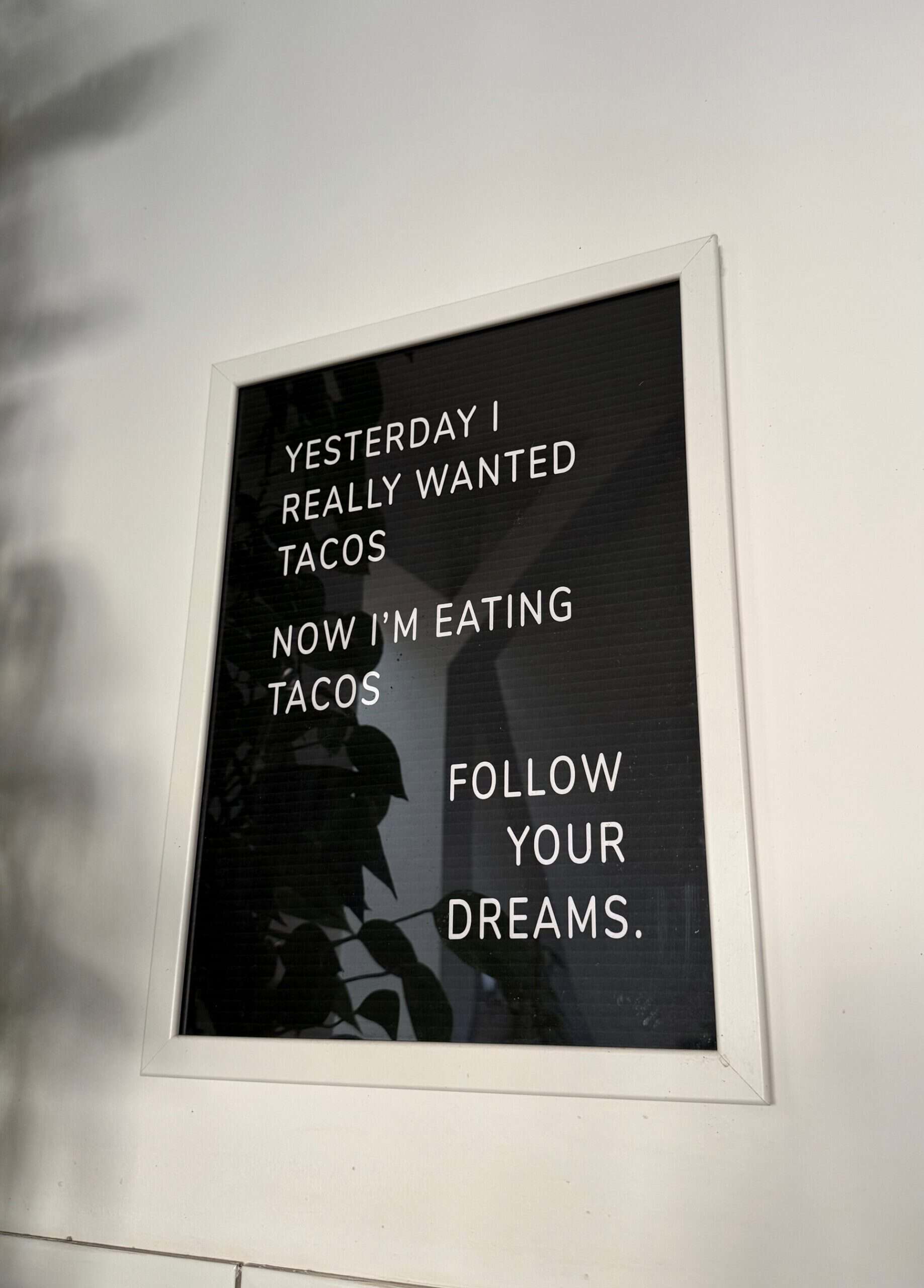 englischer taco spruch auf poster