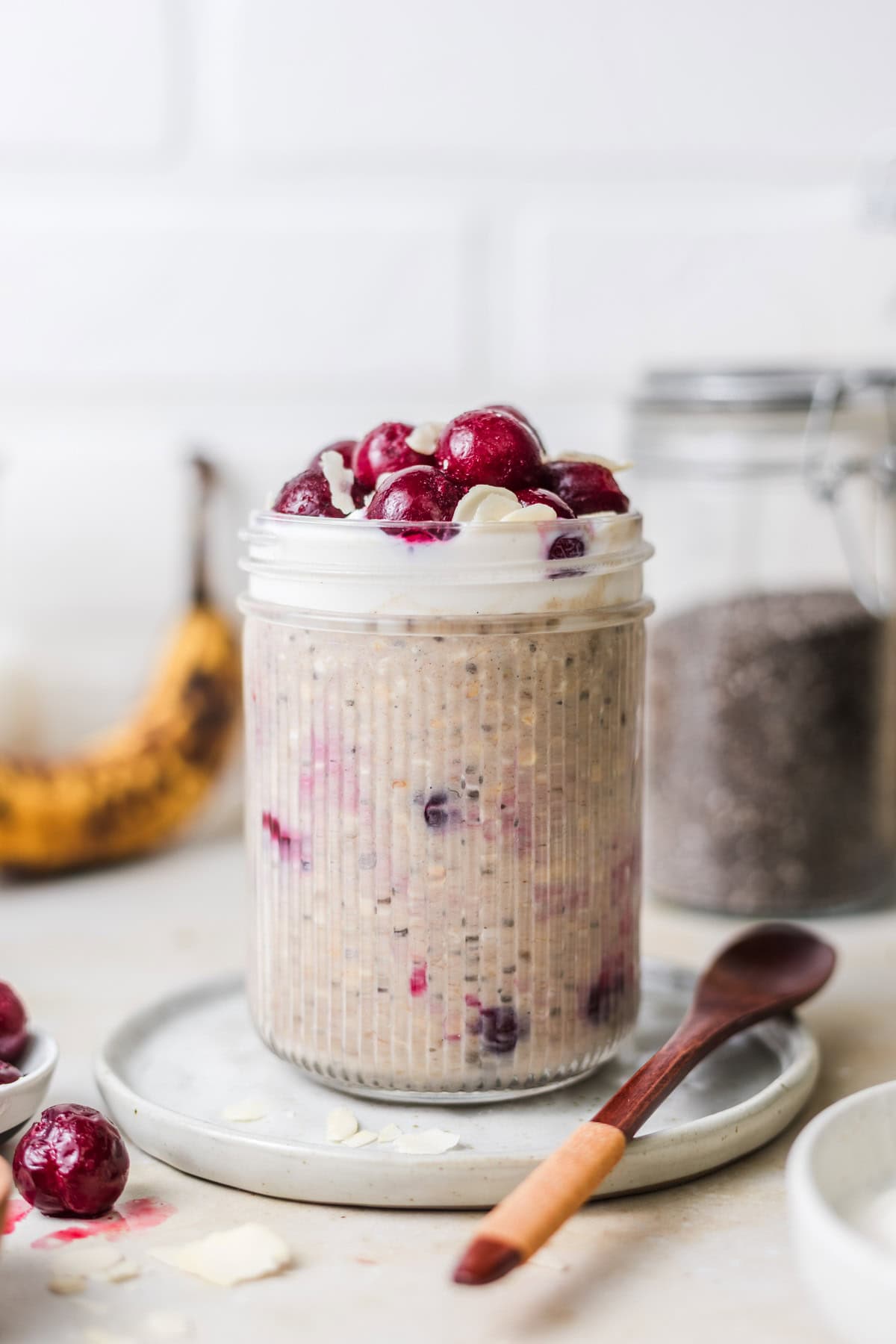 overnight oats rezept mit banane und protein powder