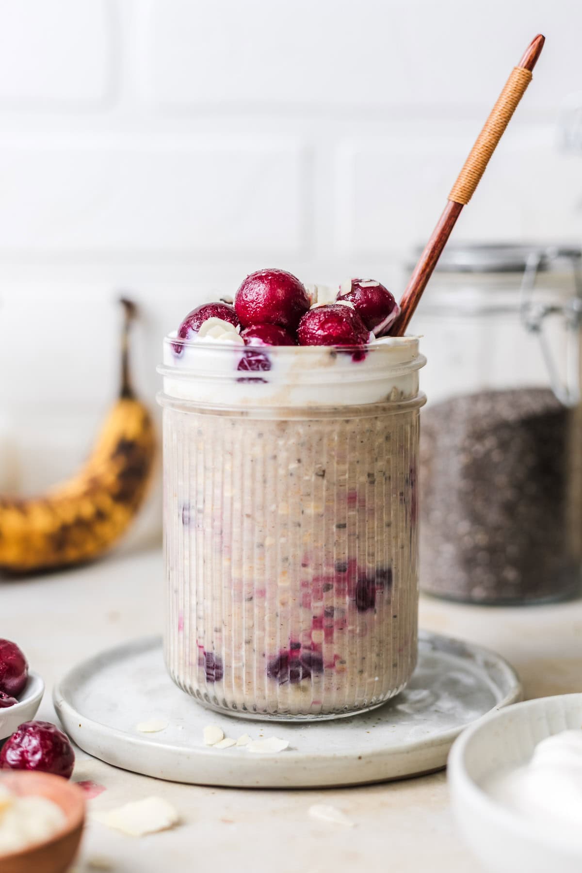 proteinpulver overnight oats mit chia und banane