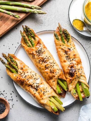 grüner spargel teigtaschen vegan aus dem air fryer