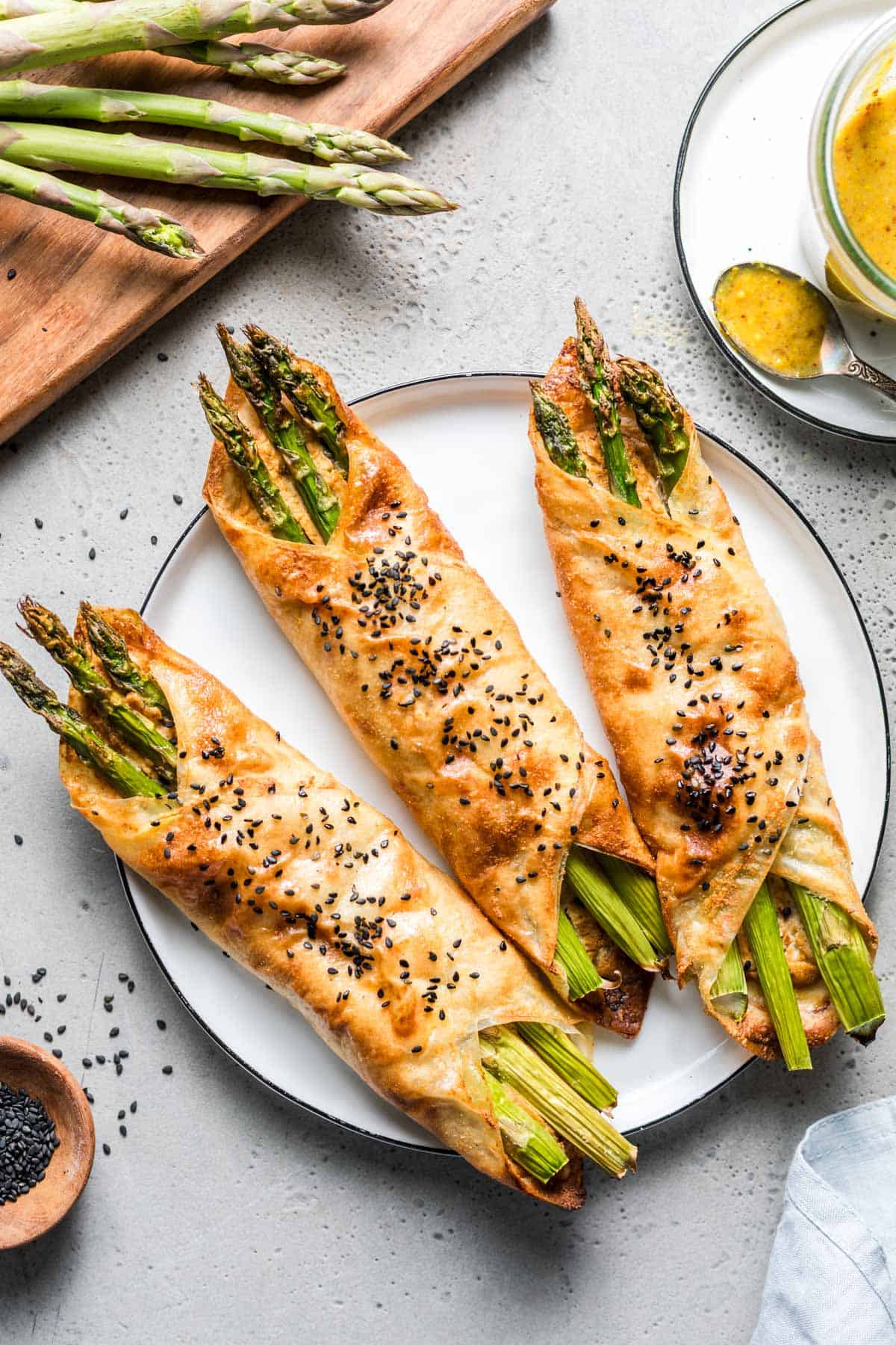 grüner spargel teigtaschen vegan aus dem air fryer
