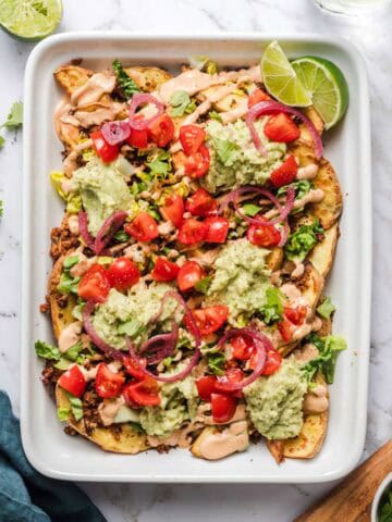 gesunde vegane loaded nacho fries
