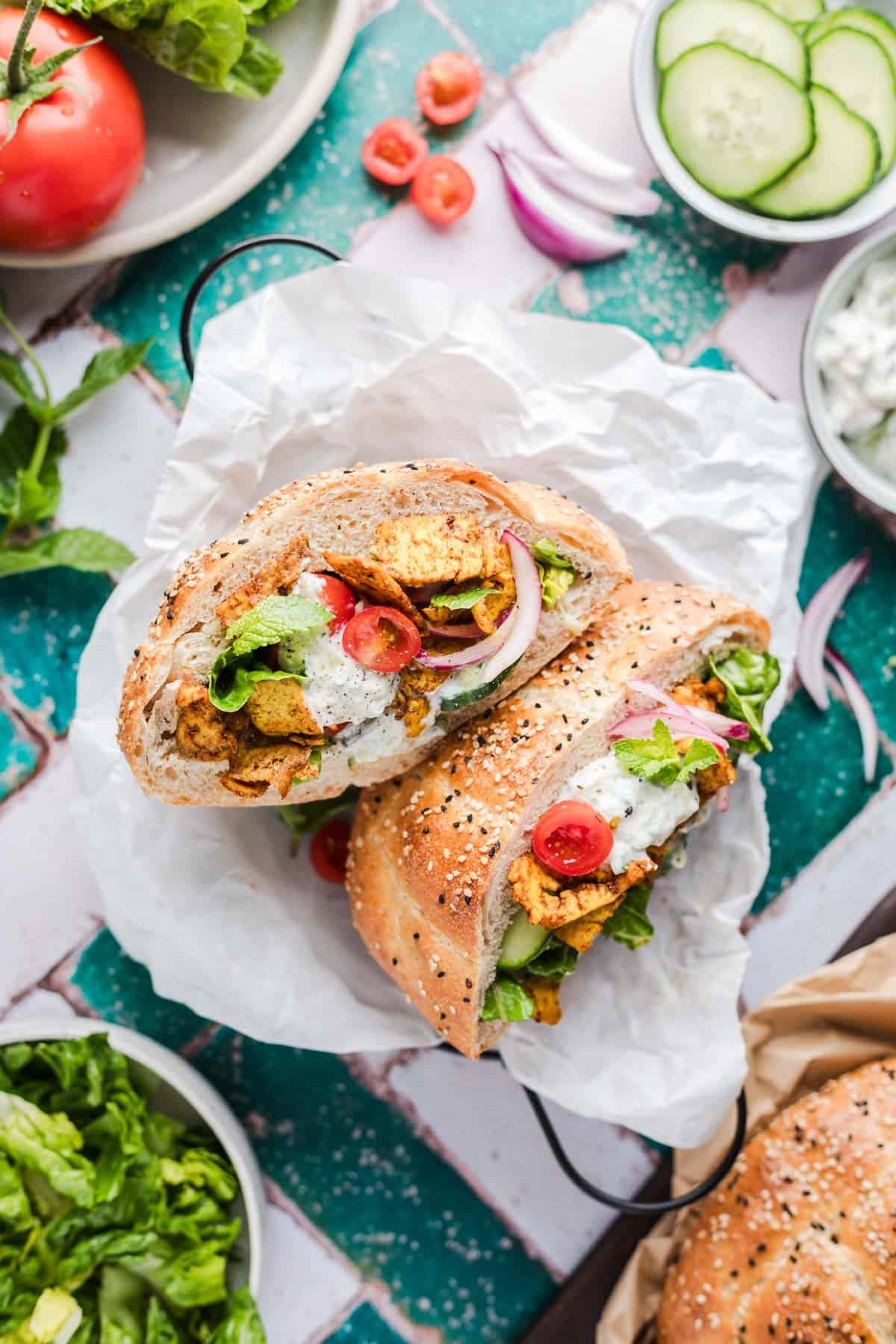 veganes shawarma mit tofu und shawarma gewürzmischung