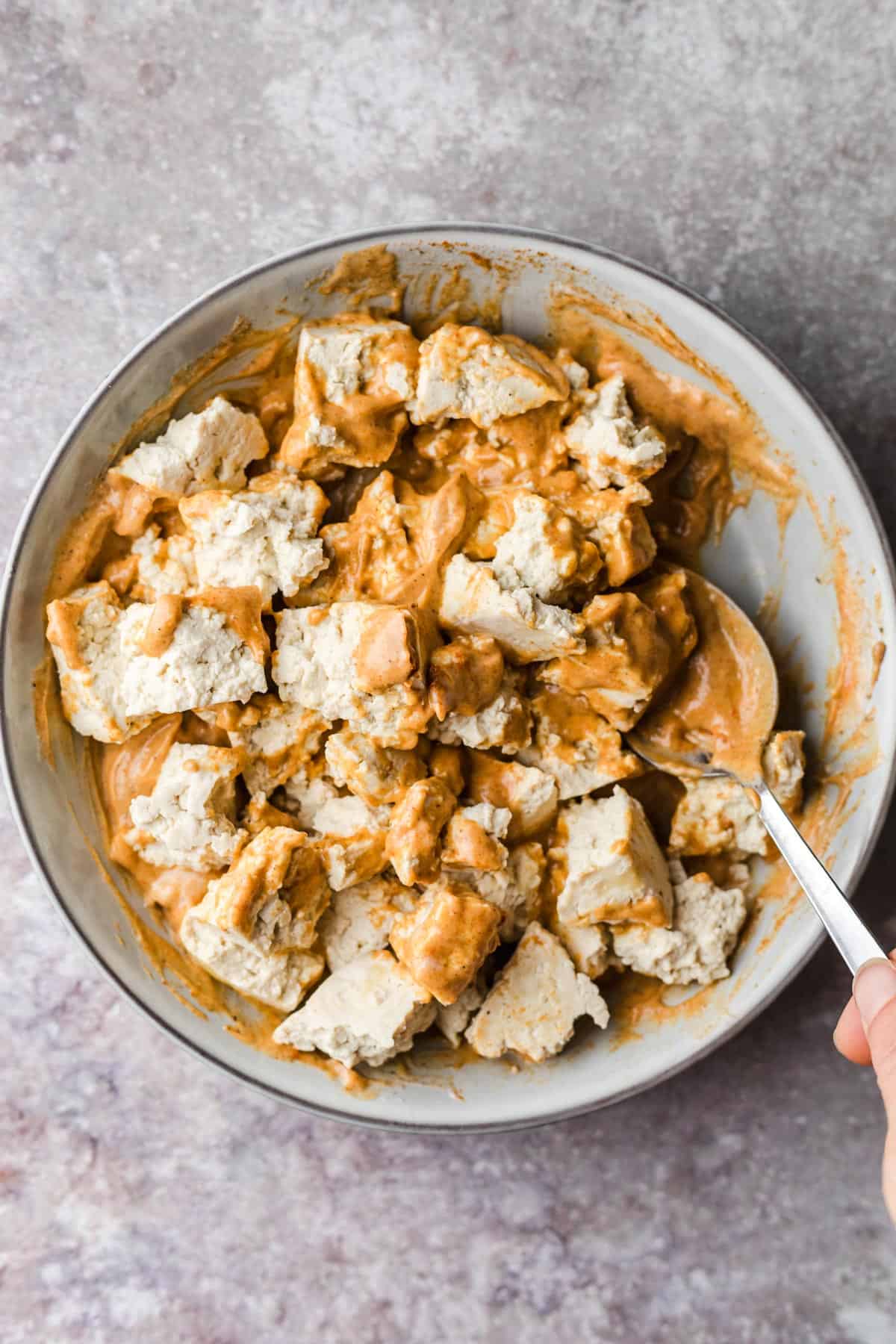 tofu in marinade für curry