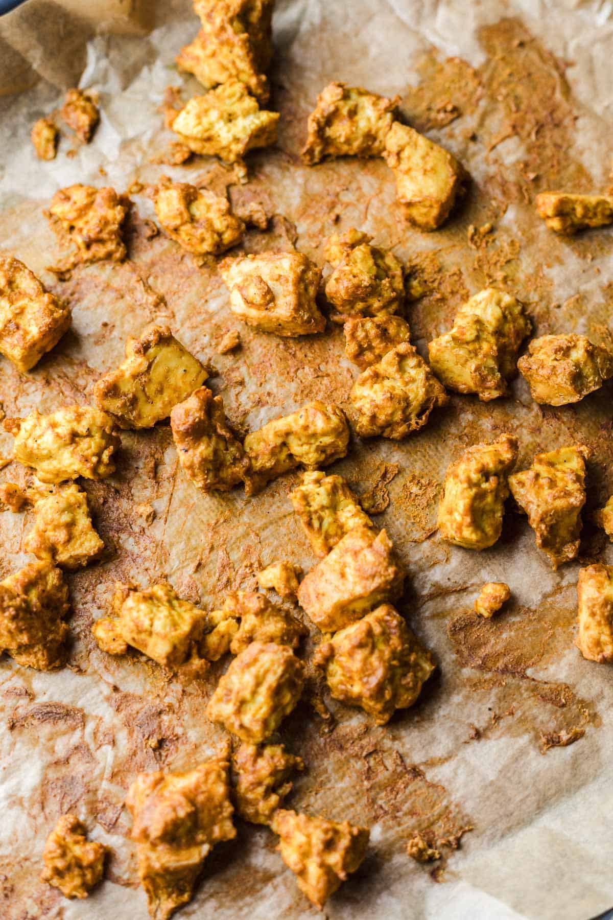 tofu in curry marinade aus dem ofen