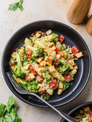 vegetarische schupfnudel pfanne mit gemüse